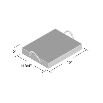 Mahagi Galvanized Rectangle Gray Coffee Table Tray
